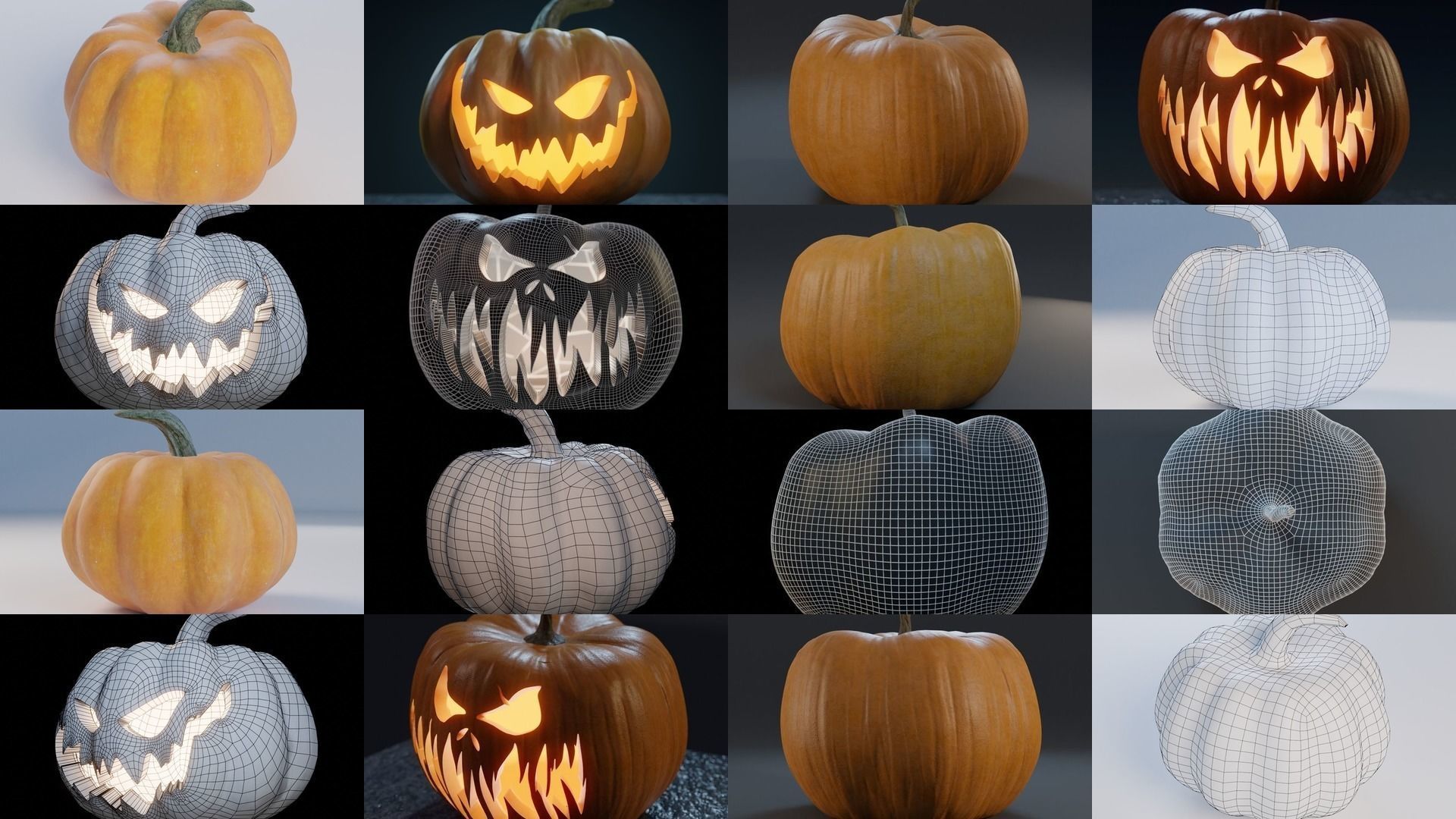 Halloween Pumpkins 3D Model Collection_6
