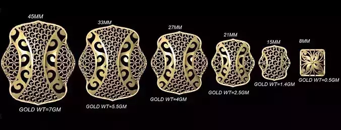 VRPND2363 gold ring size chart