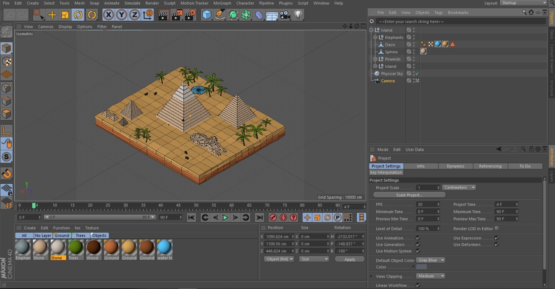 Low Poly Egipt Piramids Landmark Low-poly 3D model_7