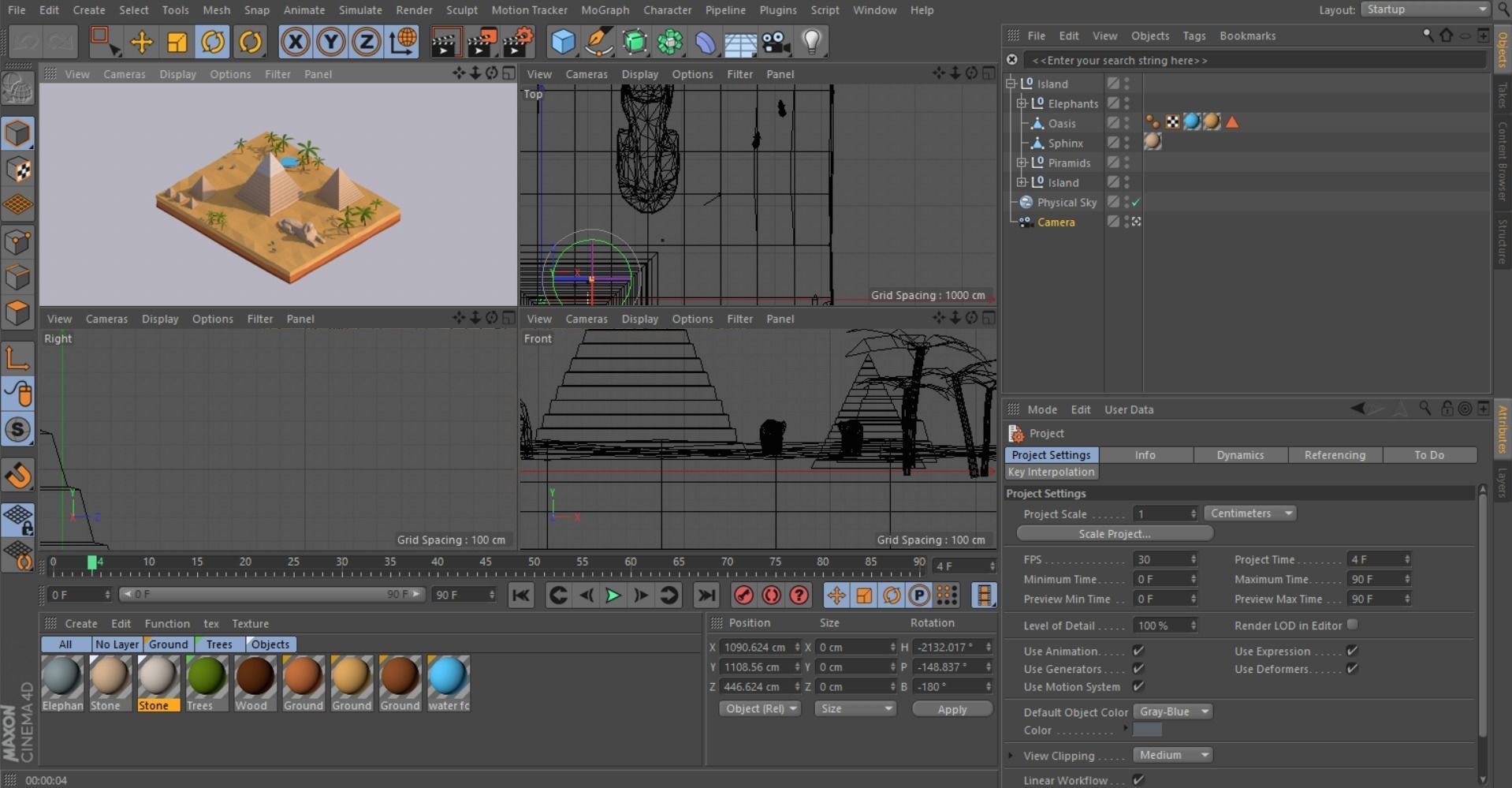 Low Poly Egipt Piramids Landmark Low-poly 3D model_6