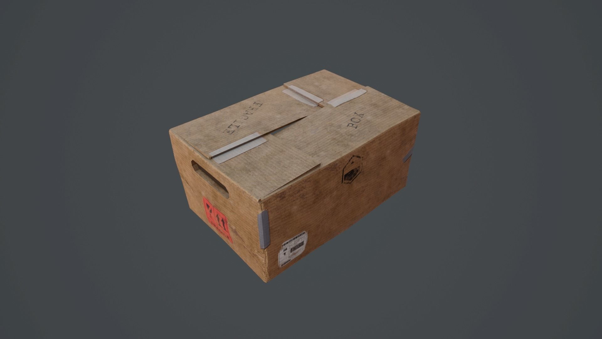 CARDBOARD-3 LOW POLY - HIGH QUALITY Low-poly 3D model_3