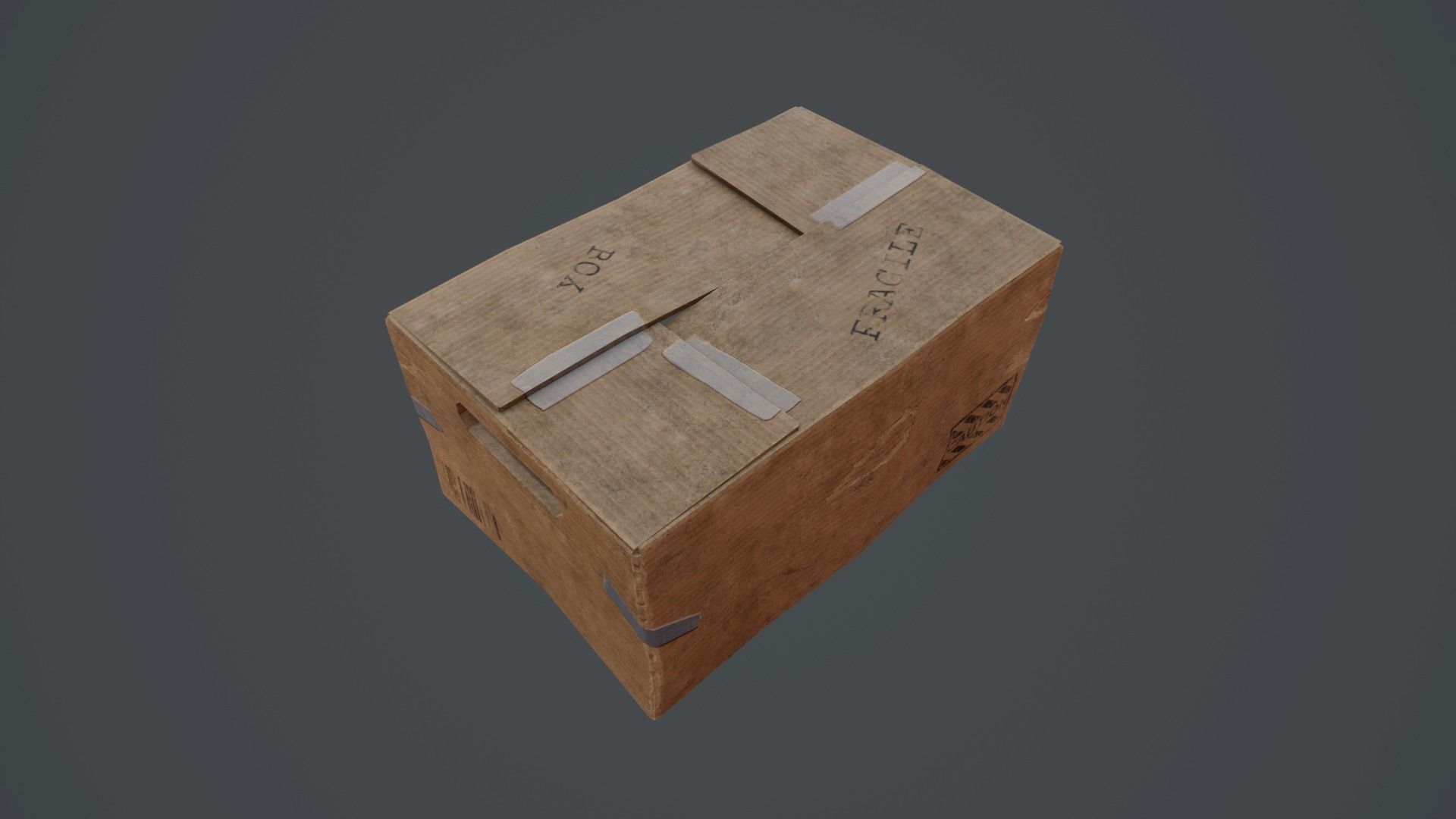 CARDBOARD-3 LOW POLY - HIGH QUALITY Low-poly 3D model_4