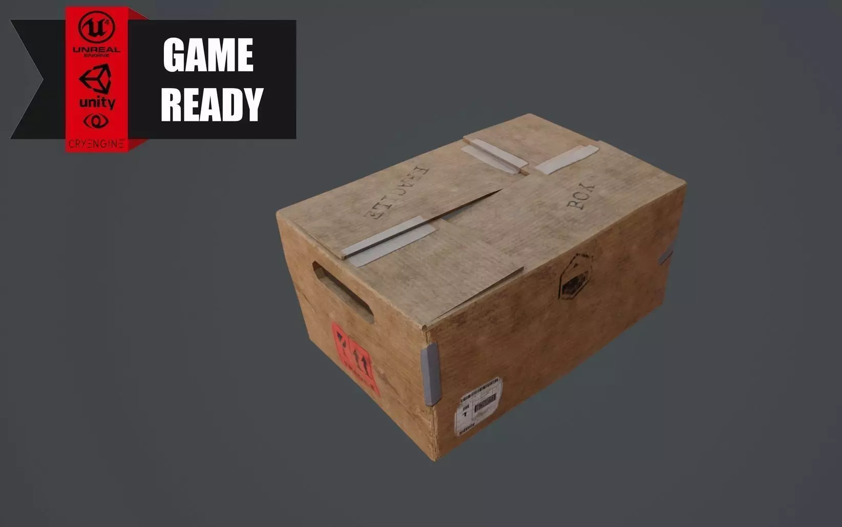 CARDBOARD-3 LOW POLY - HIGH QUALITY Low-poly 3D model_0