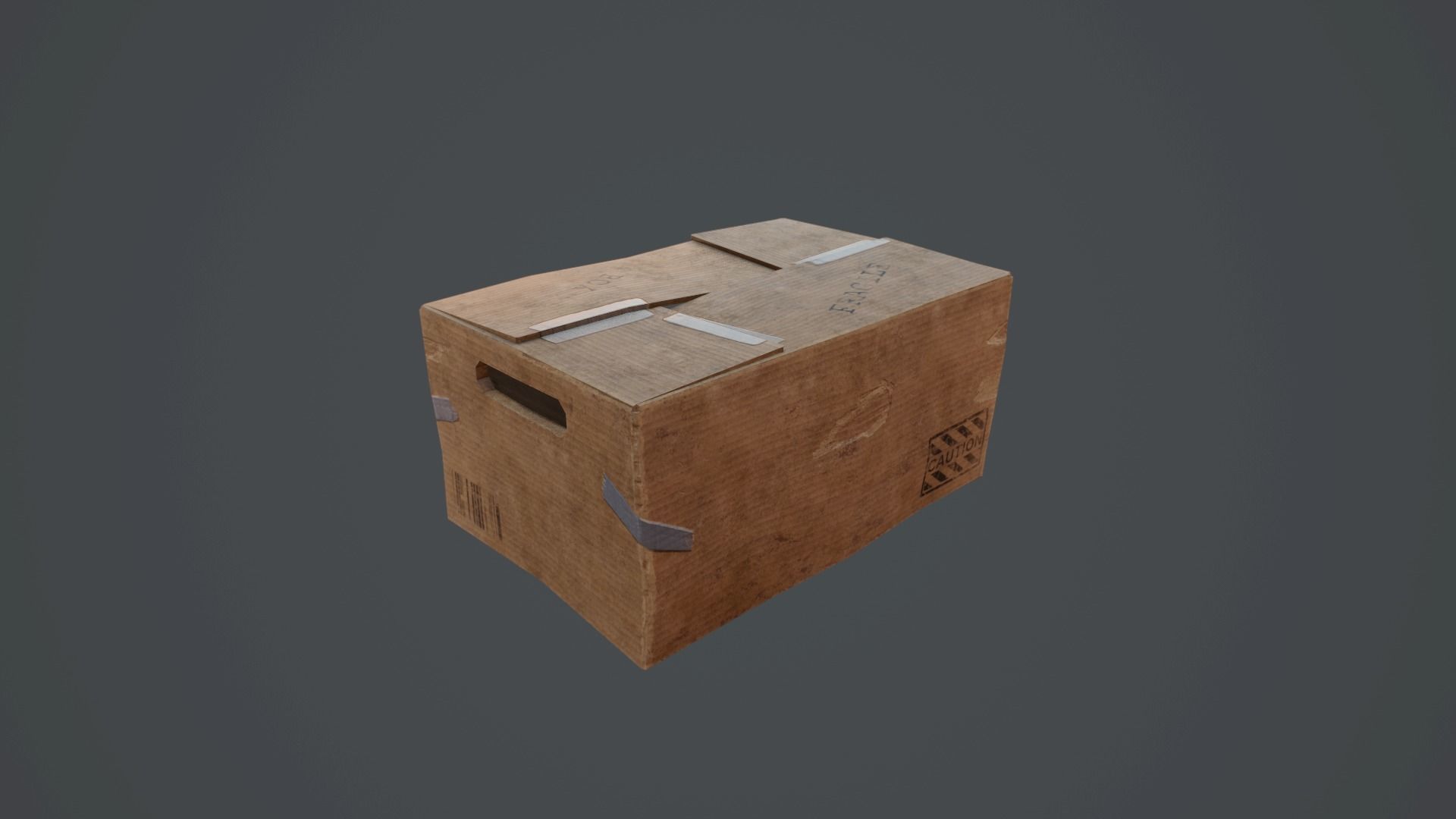 CARDBOARD-3 LOW POLY - HIGH QUALITY Low-poly 3D model_5