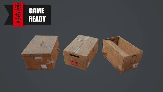 CARDBOARDS - HIGH QUALITY  Low-poly 3D model