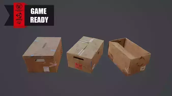 CARDBOARDS - HIGH QUALITY  Low-poly 3D model