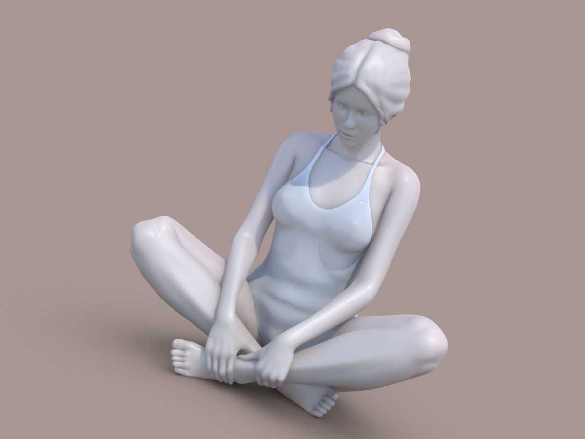 Woman Yoga 3D print model_1
