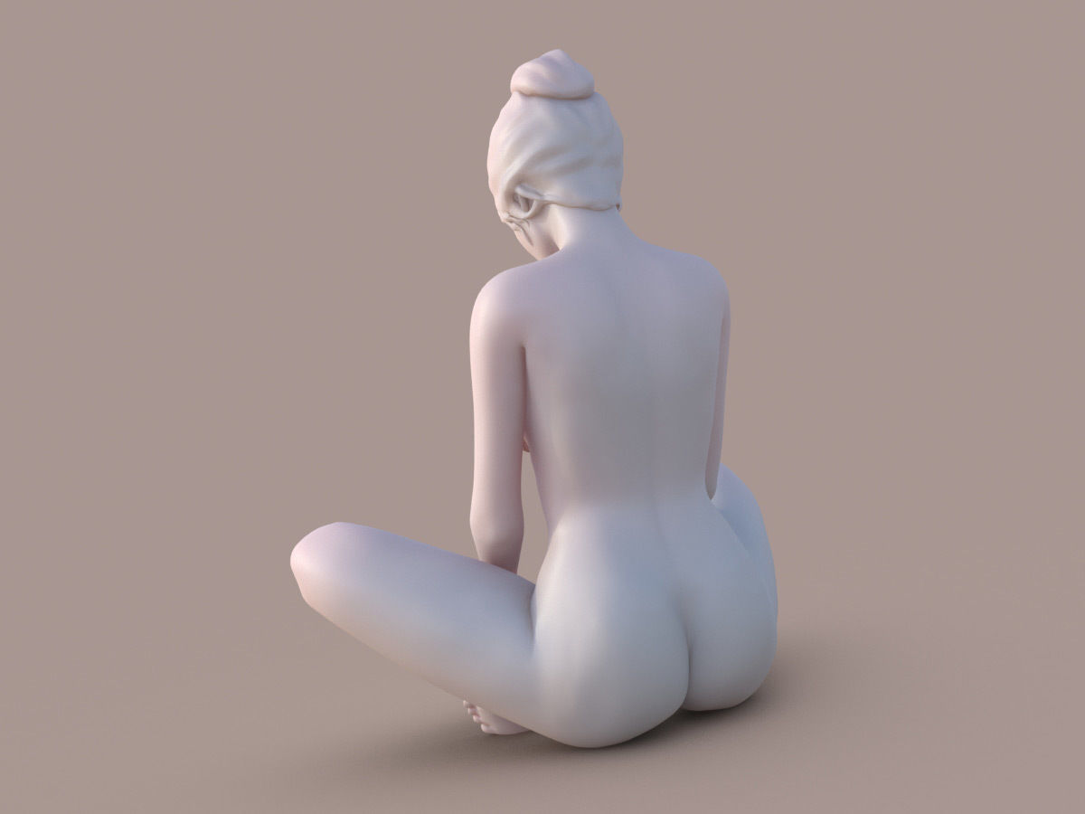 Woman Yoga 3D print model_4
