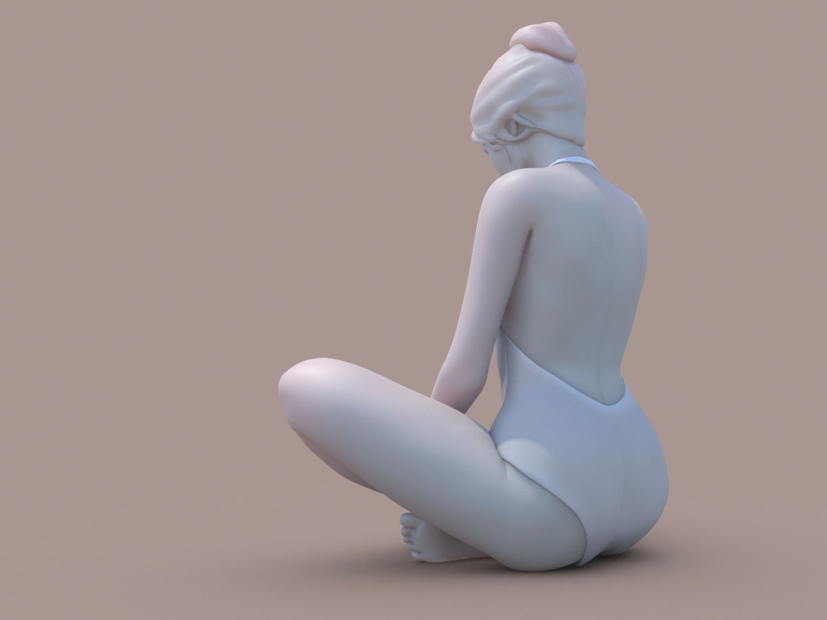 Woman Yoga 3D print model_2