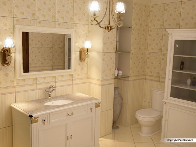 Bathroom in classical style 3D model_4