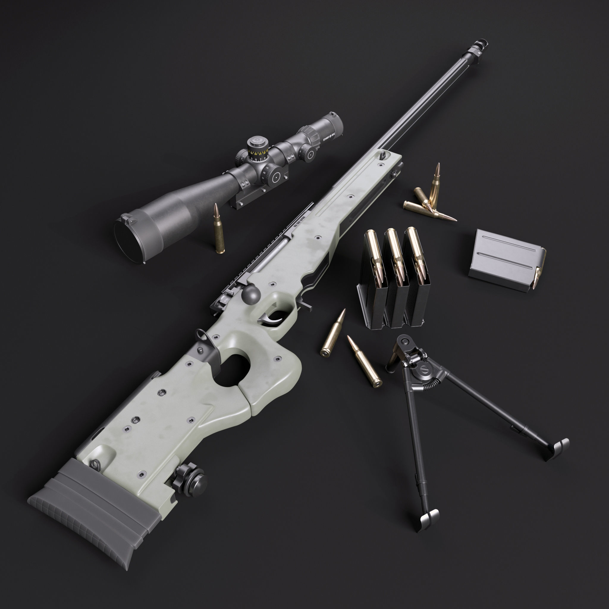 Accuracy International AWM L115A3 3D model_12