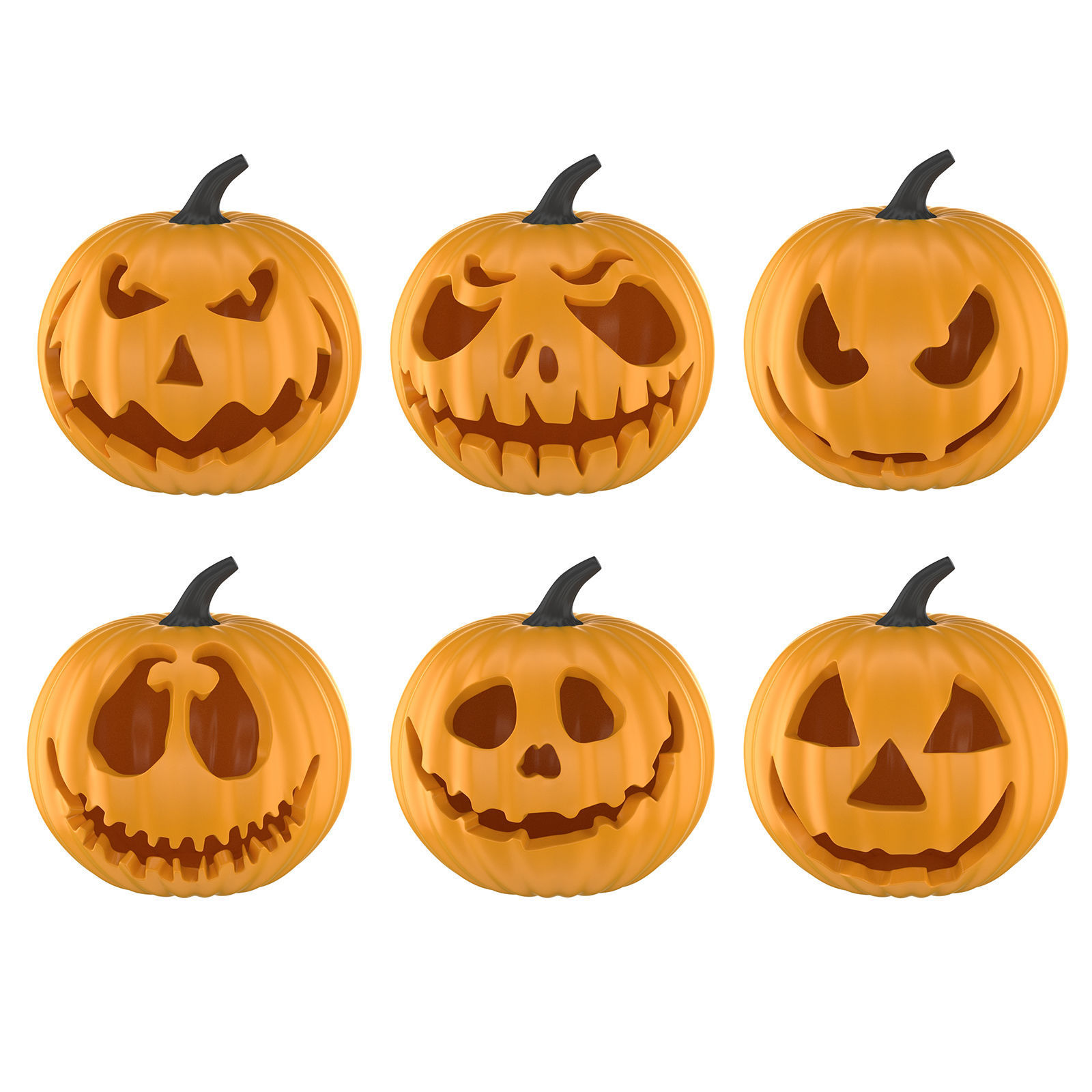 Halloween 6 Pumpkin 3D model_1