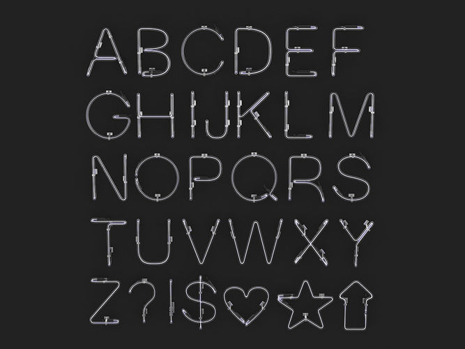 Neon Alphabet 3D model