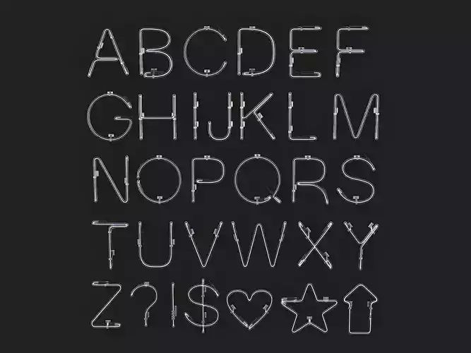 Neon Alphabet 3D model