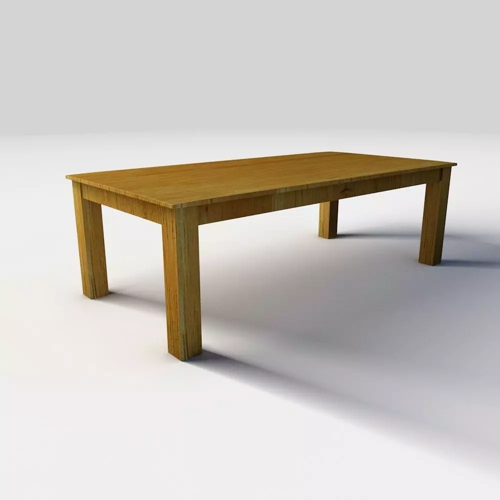 Wooden coffee table 3D model_0