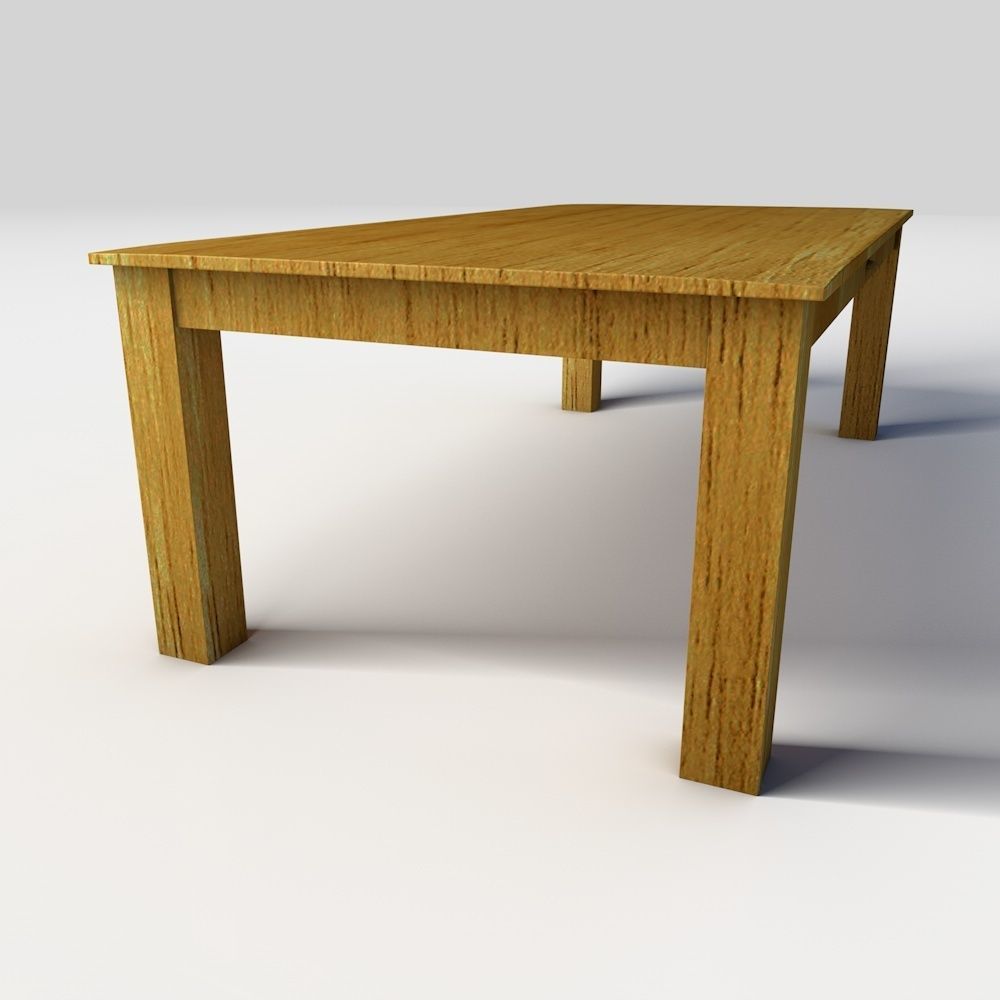 Wooden coffee table 3D model_5