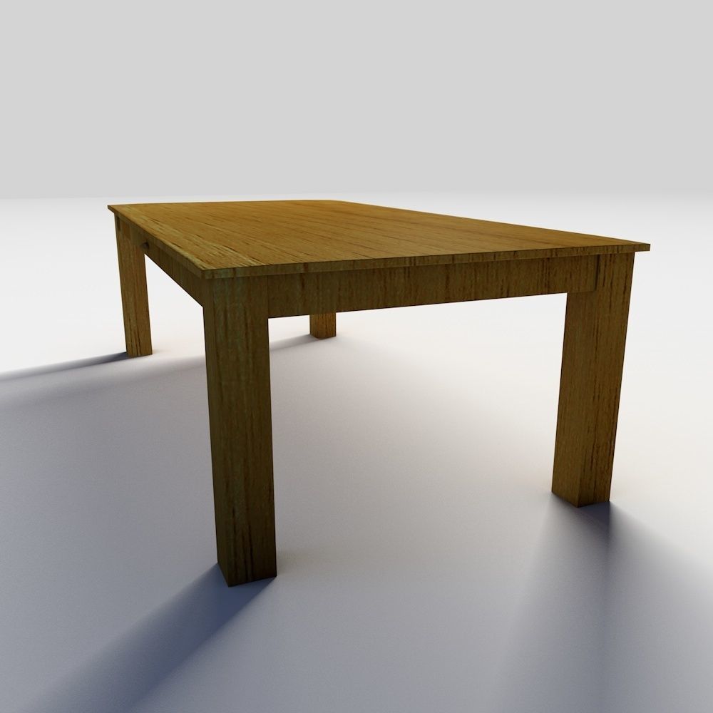 Wooden coffee table 3D model_2