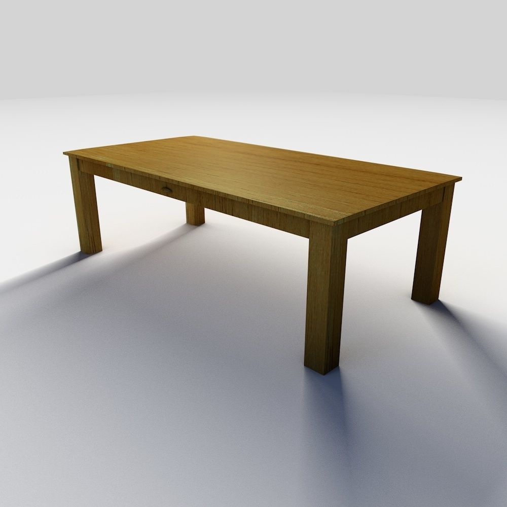 Wooden coffee table 3D model_1