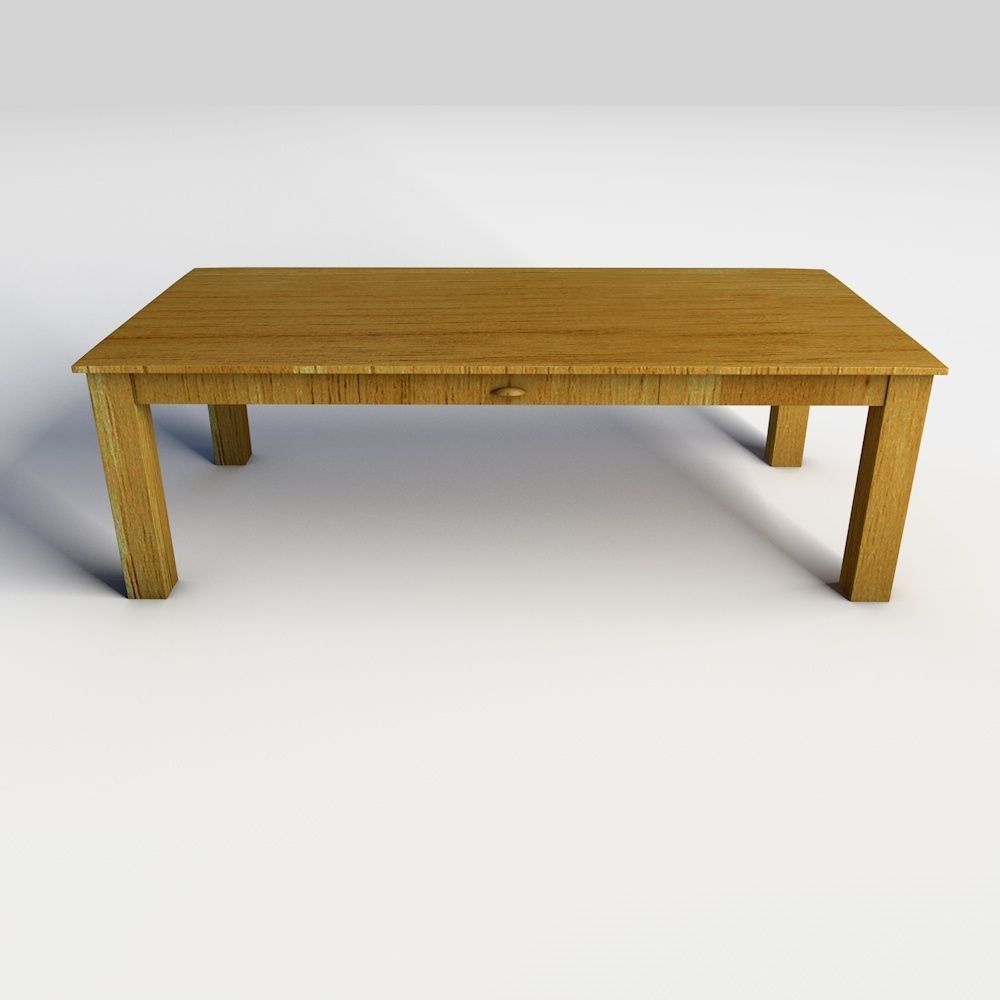 Wooden coffee table 3D model_3