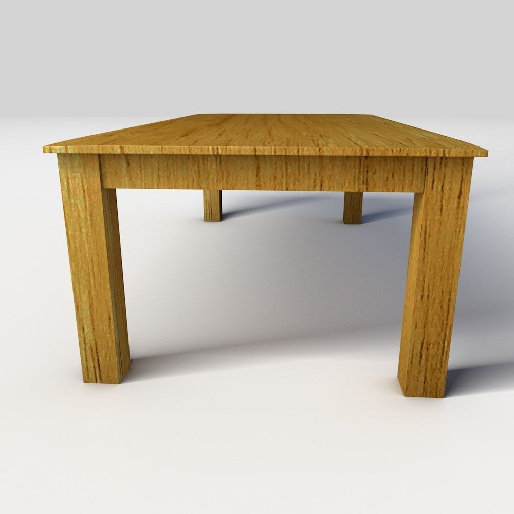 Wooden coffee table 3D model_4