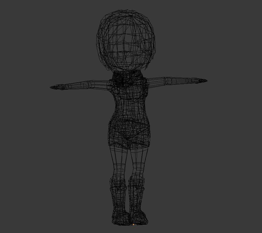Chibi Girl with Outfit Free low-poly 3D model_3