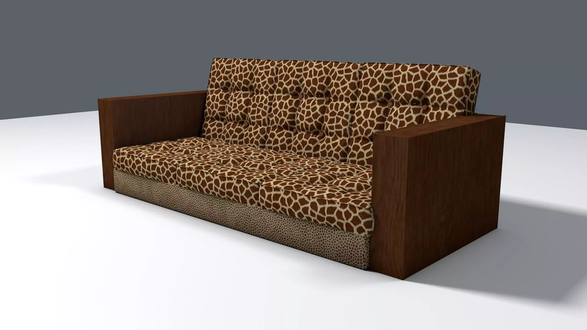 Giraffe and Leopard fur retro sofa Free 3D model_0