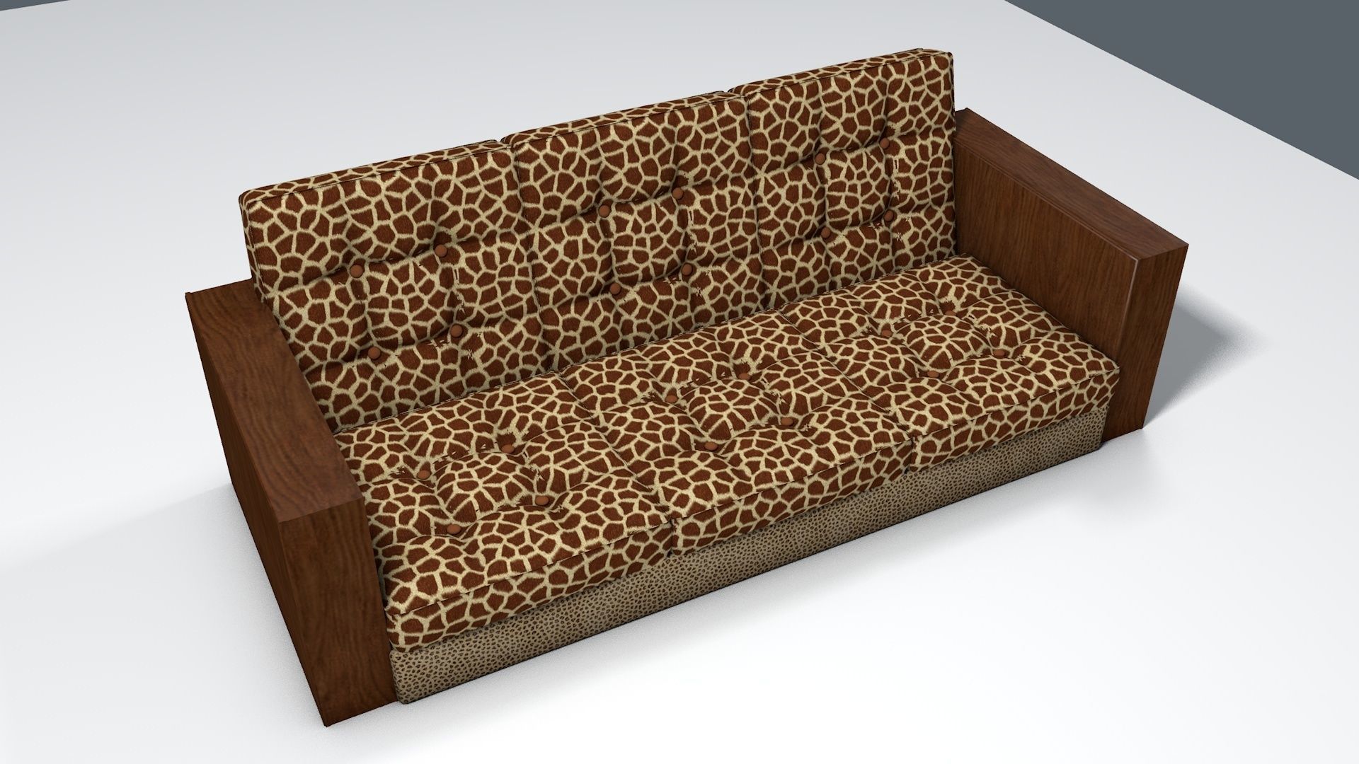 Giraffe and Leopard fur retro sofa Free 3D model_6