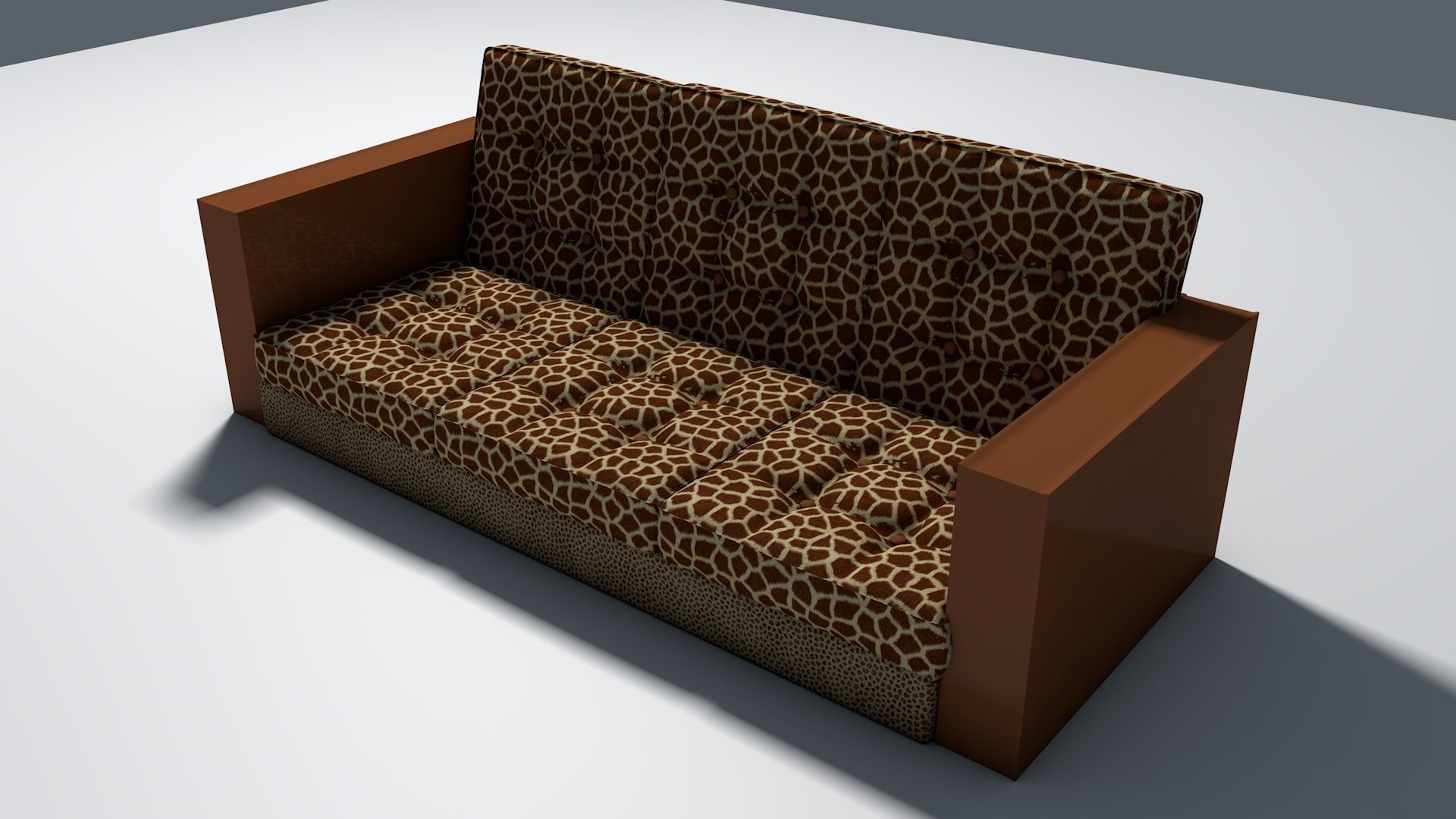 Giraffe and Leopard fur retro sofa Free 3D model_4
