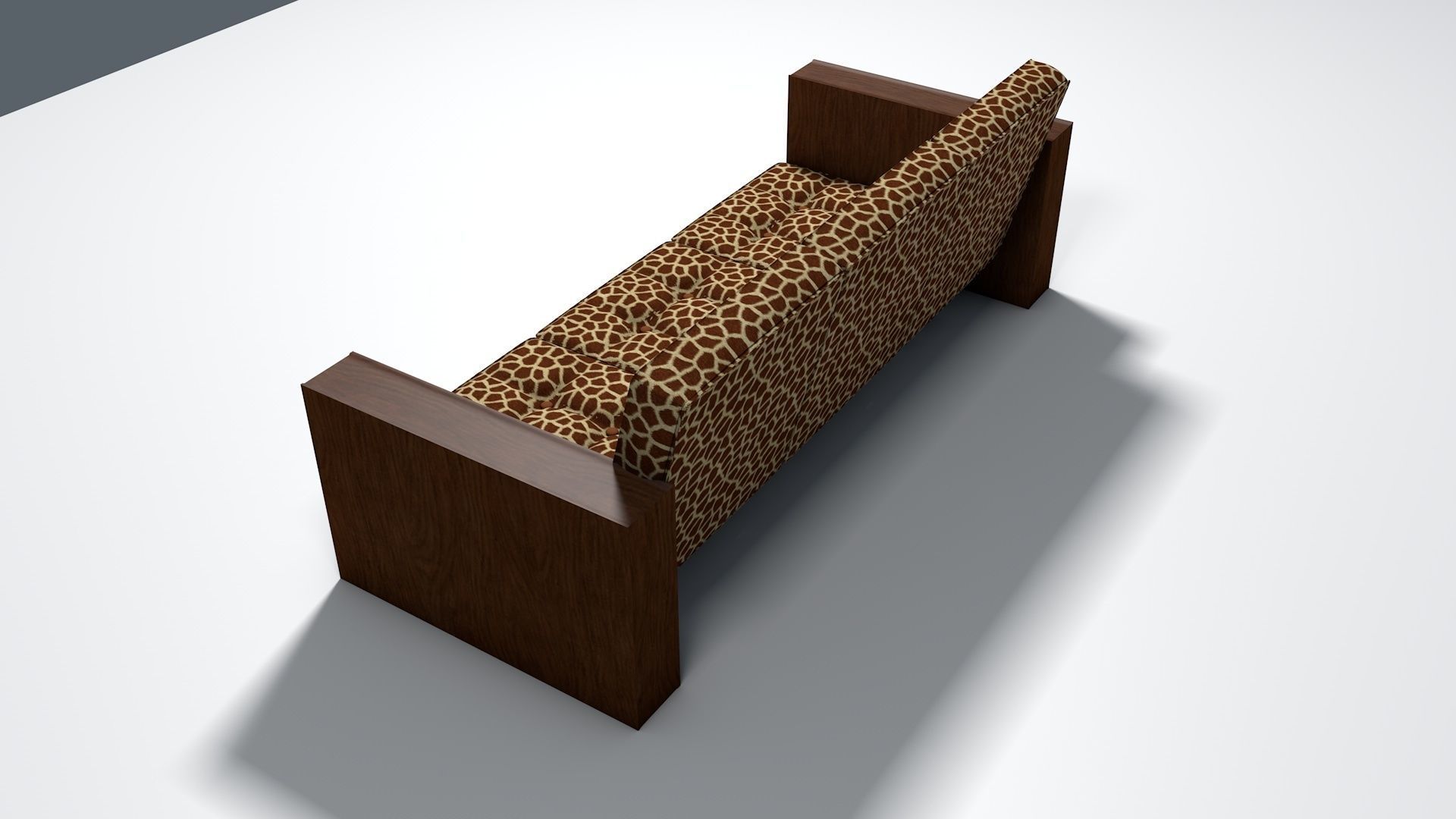 Giraffe and Leopard fur retro sofa Free 3D model_1