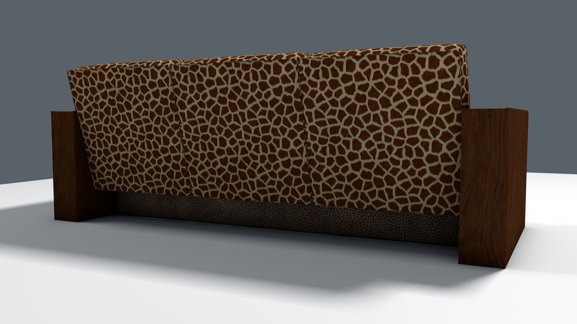 Giraffe and Leopard fur retro sofa Free 3D model_7