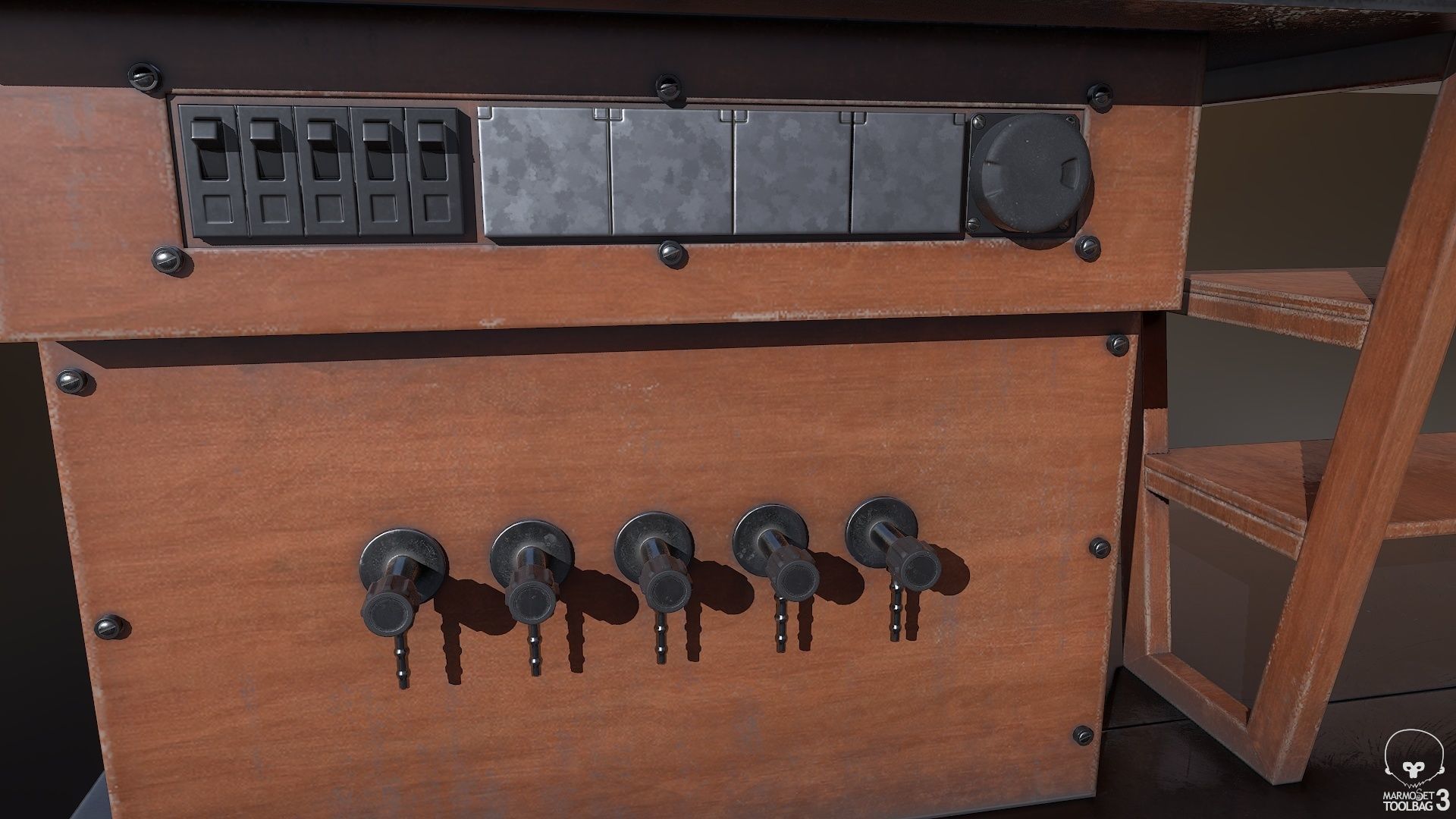 Laboratory Table Low-poly 3D model_5