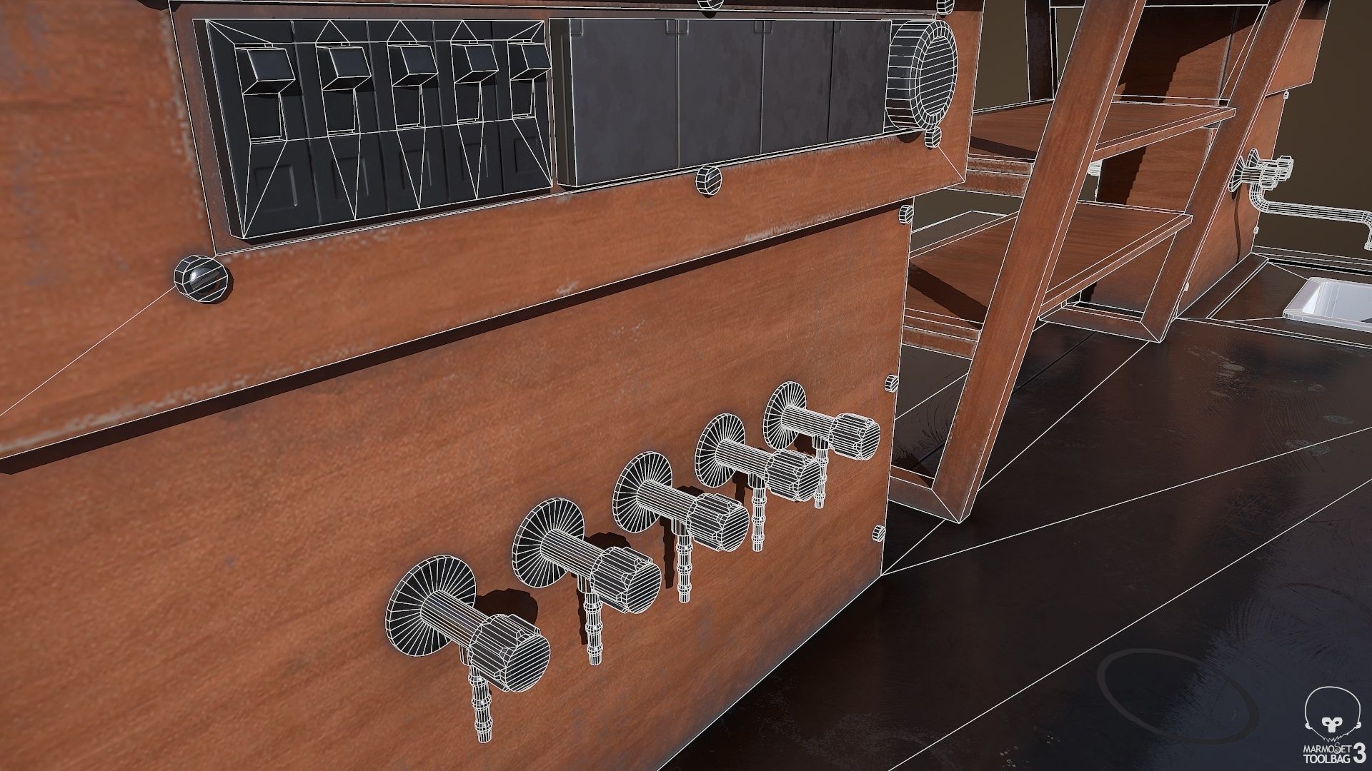 Laboratory Table Low-poly 3D model_10