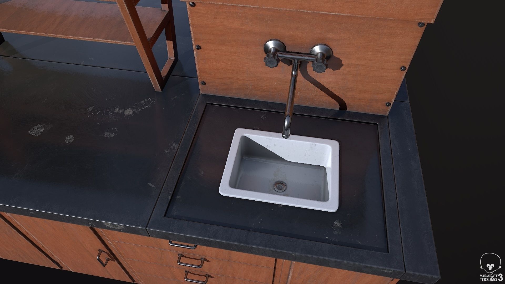 Laboratory Table Low-poly 3D model_3