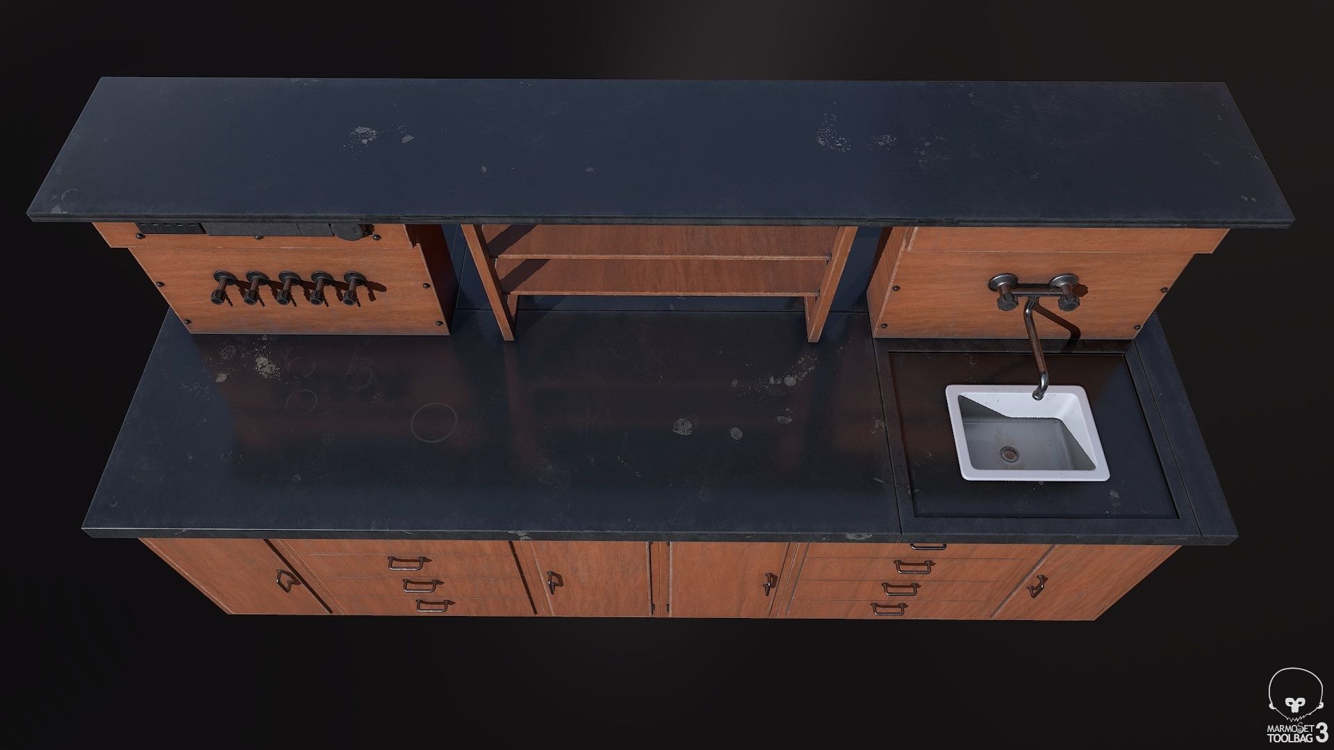 Laboratory Table Low-poly 3D model_7