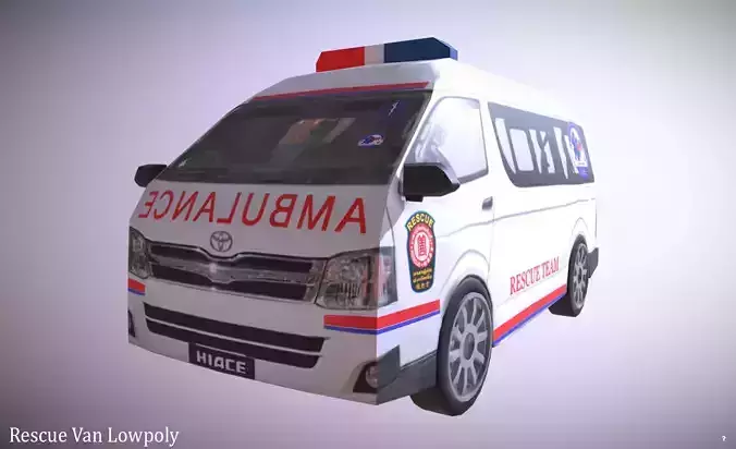 Rescue Van Rescue Van Lowpoly Low-poly 3D model