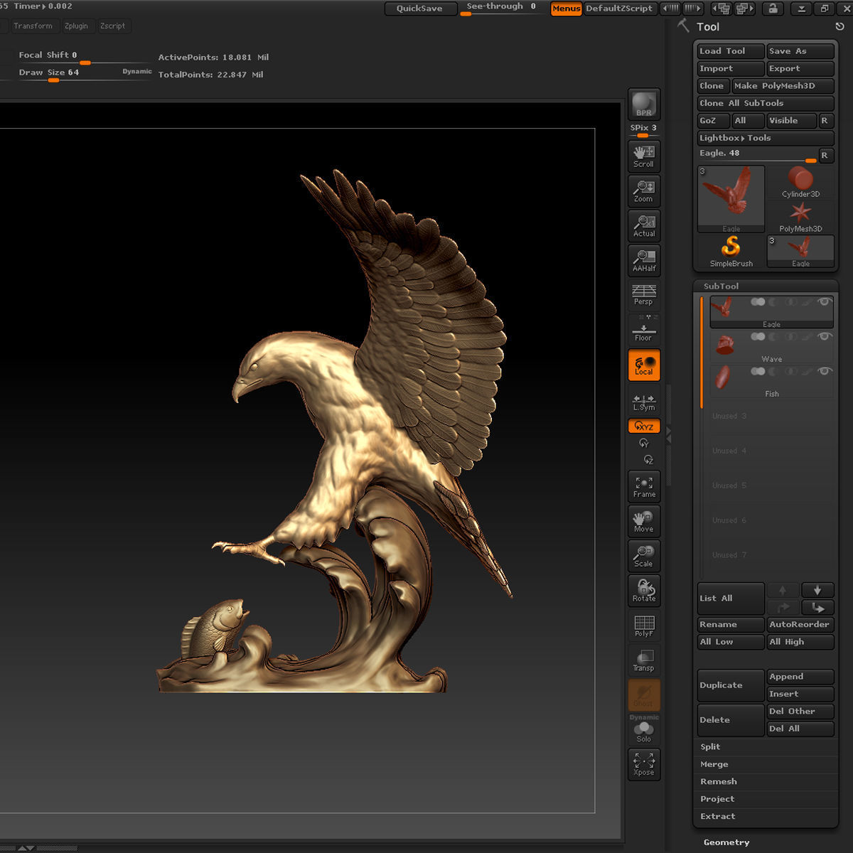 eagle statue 3D model_11