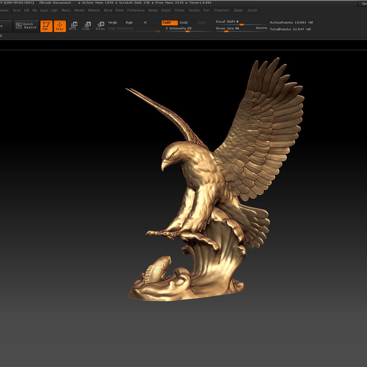 eagle statue 3D model_10
