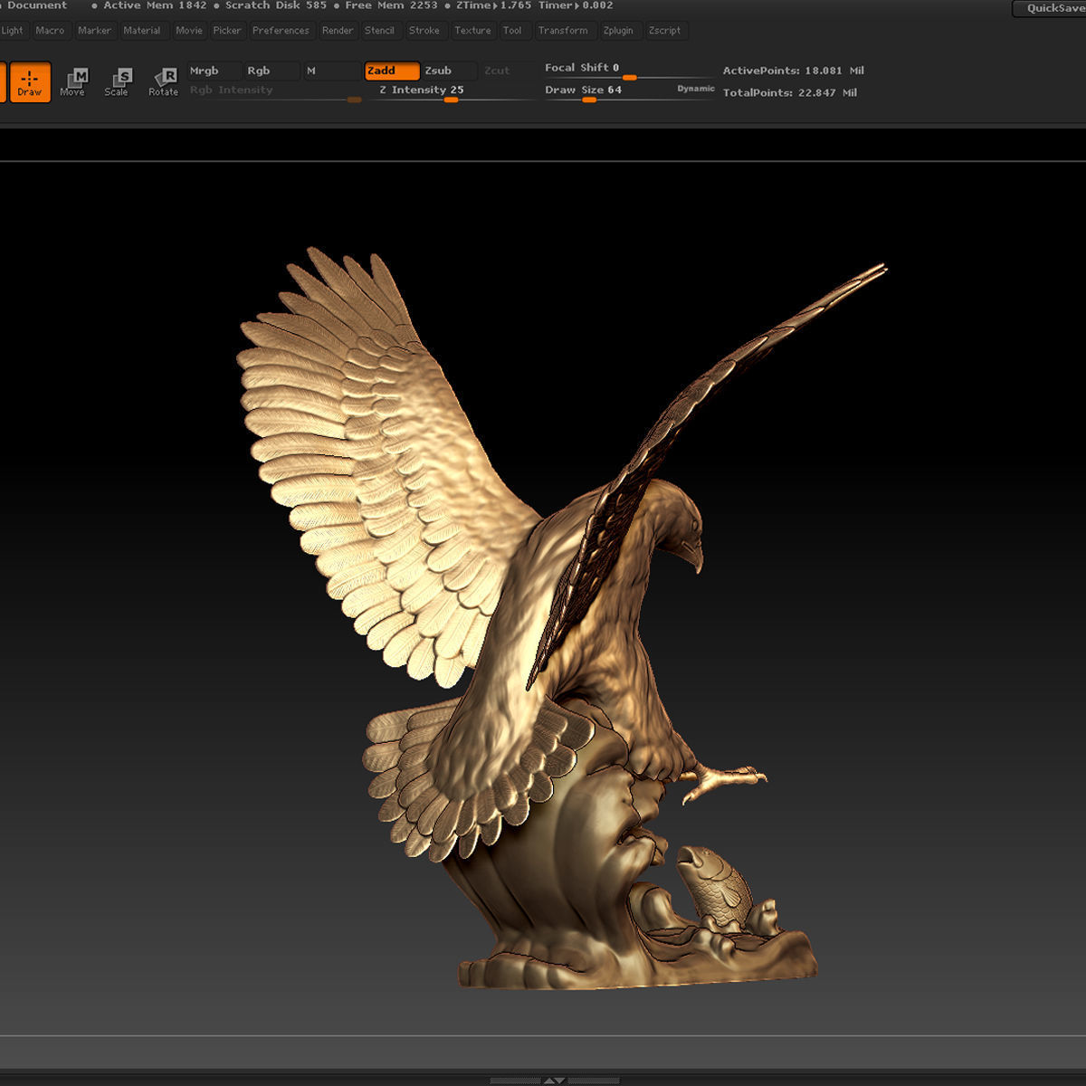 eagle statue 3D model_12