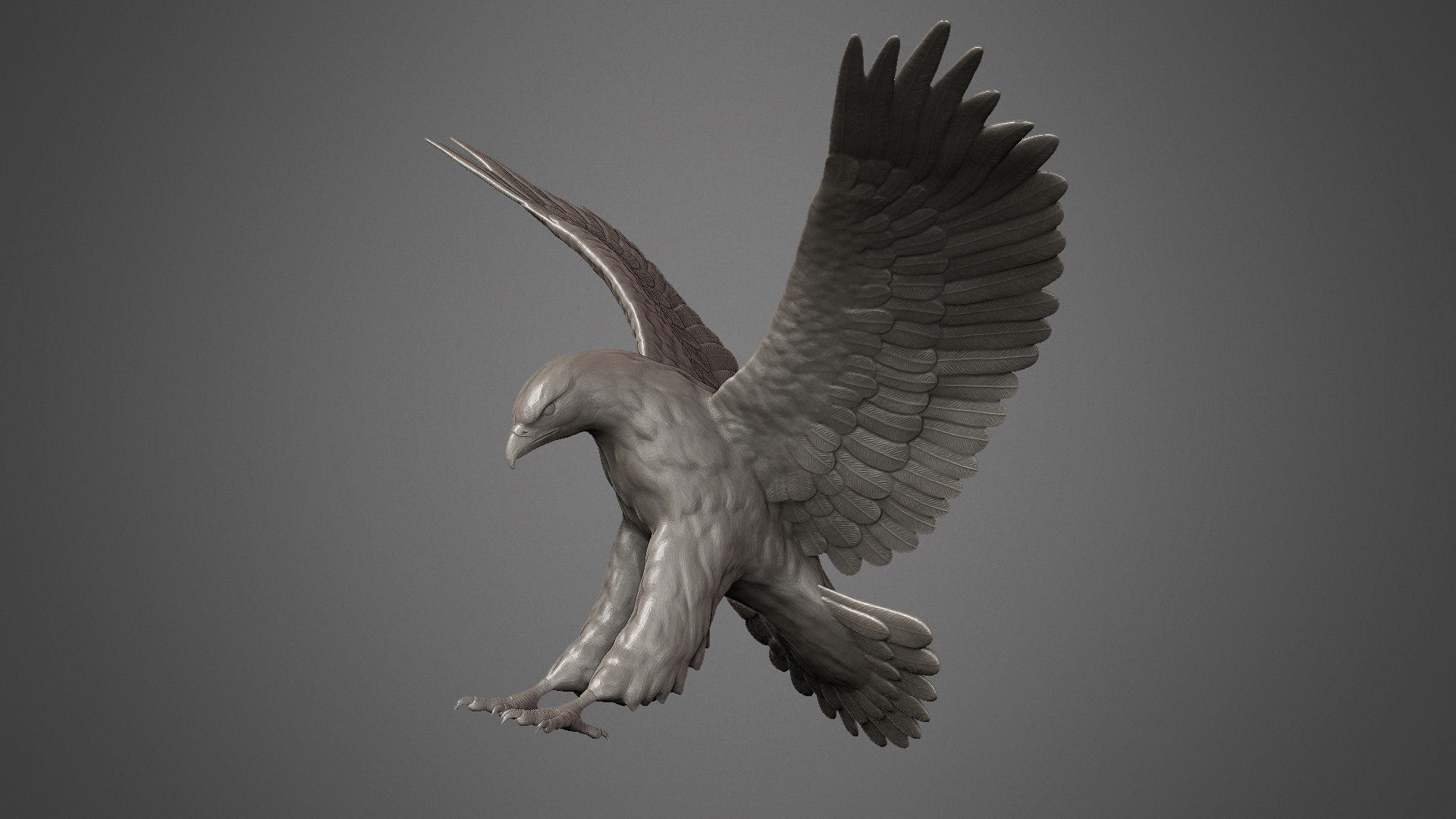 eagle sculpture 3D print model_8