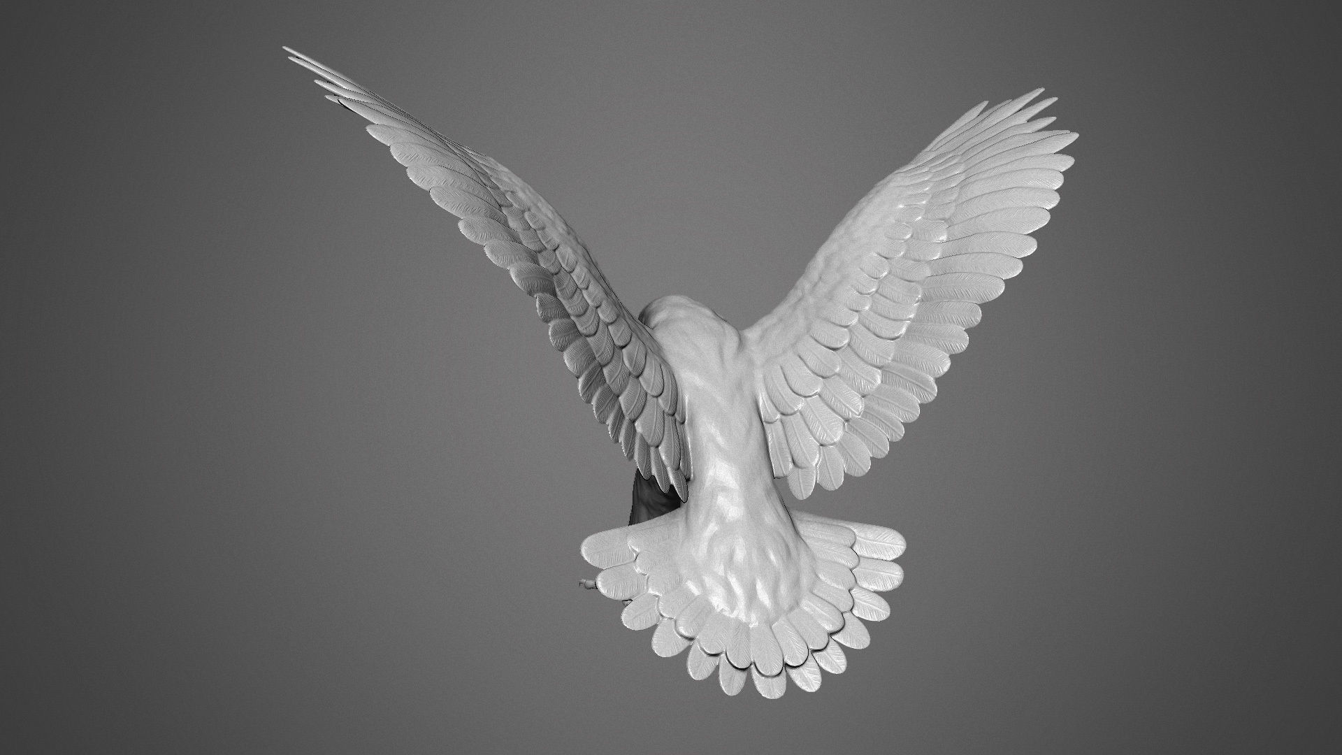 eagle sculpture 3D print model_3