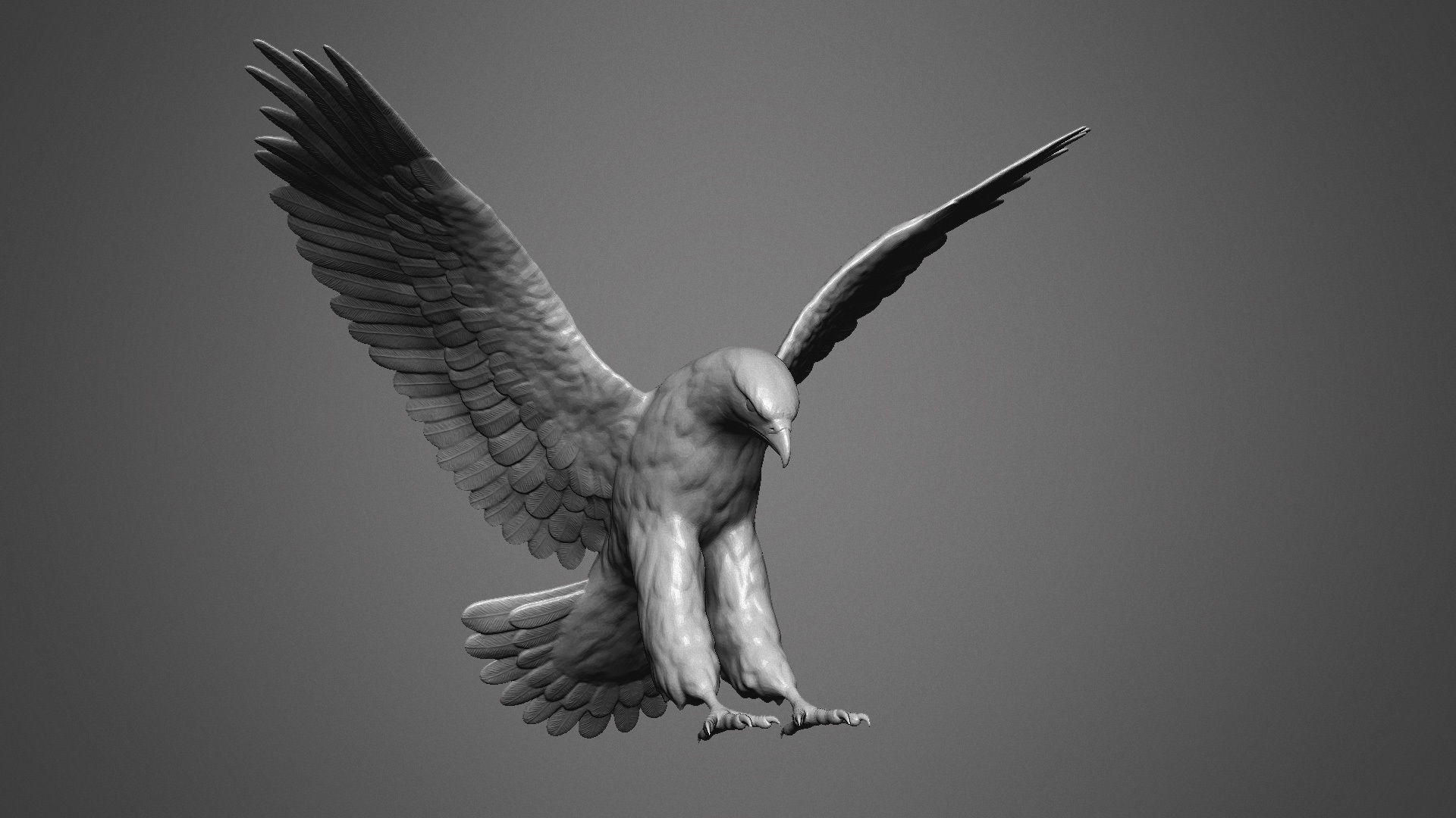 eagle sculpture 3D print model_6