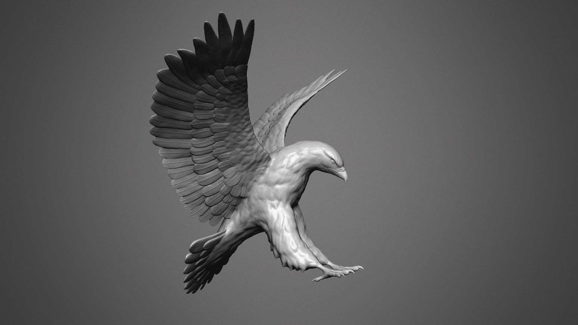 eagle sculpture 3D print model_5