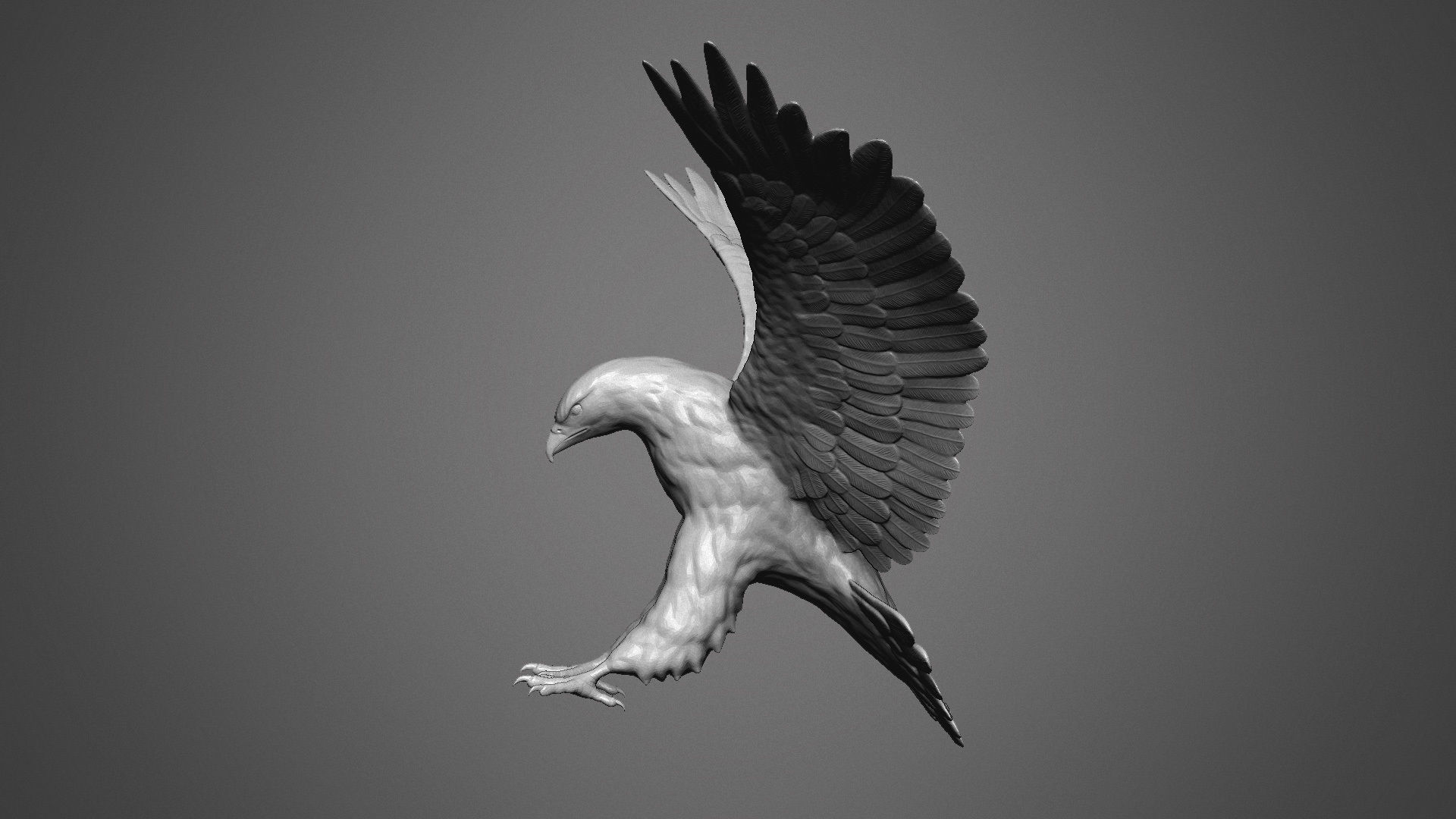eagle sculpture 3D print model_1
