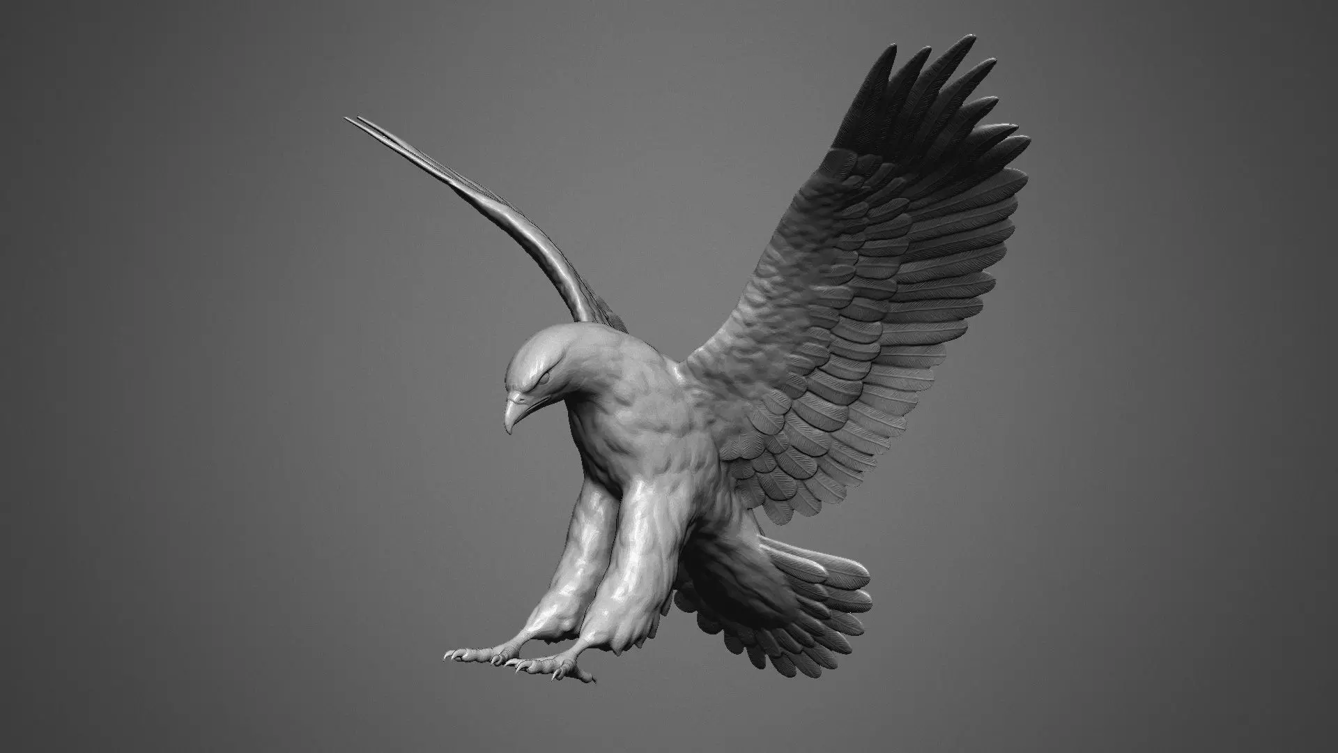 eagle sculpture 3D print model_0