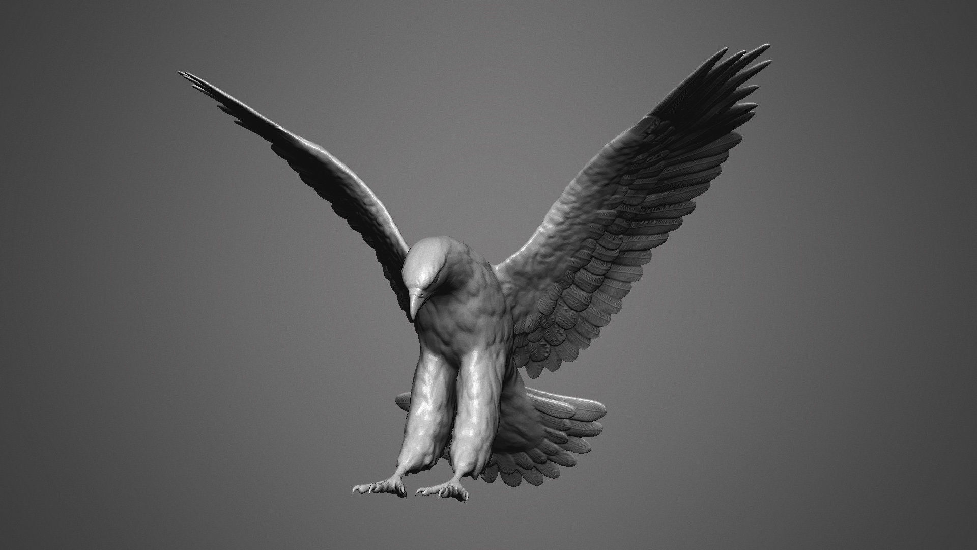 eagle sculpture 3D print model_7
