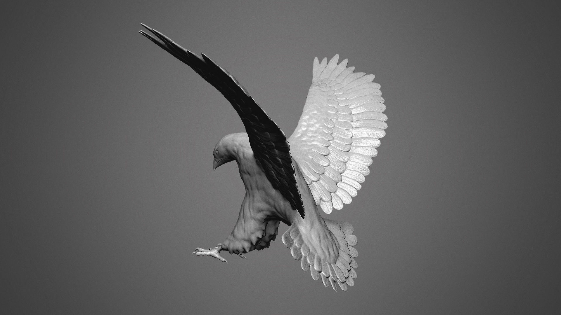 eagle sculpture 3D print model_2