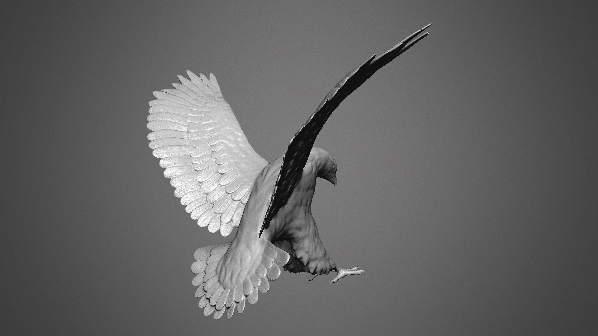 eagle sculpture 3D print model_4