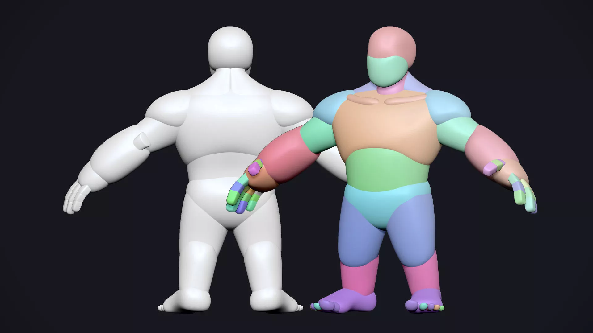 Dwarf stylized base mesh 3D model