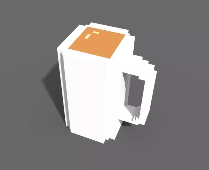 Voxel Coffee Mug Free low-poly 3D model_0