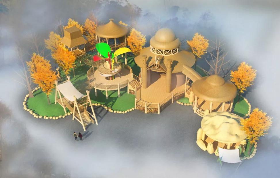 A Scenes of Chieftain tribe in Theme Park 3D model